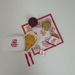 Re-Ment Japanese Burgers Fast Food Set - Red & White